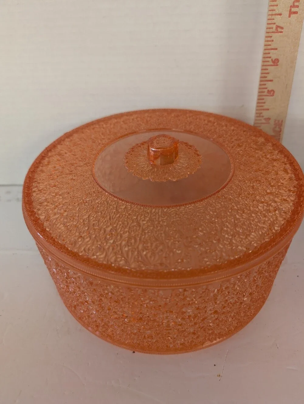 Vintage Storage Container For Curlers Plastic Orange Retro Mid-Century Modern